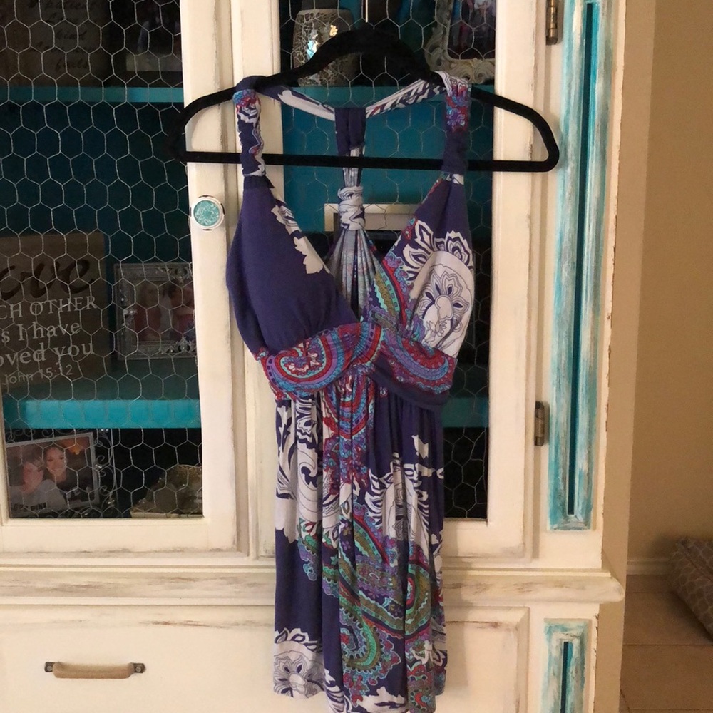 Purple paisley print tunic.